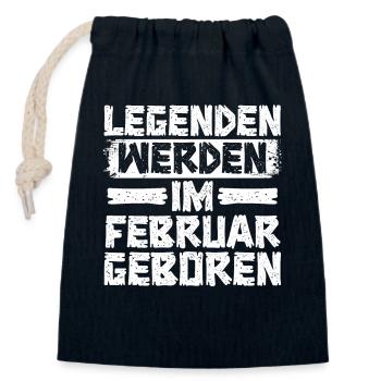 Legends are born in February - Closable cotton gift bag (14x20cm) - navy - Front