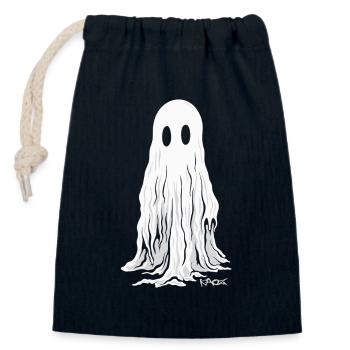 Le fantôme de la couverture - Sac cadeau en coton avec cordon (14 x 20 cm) - bleu marine - Devant