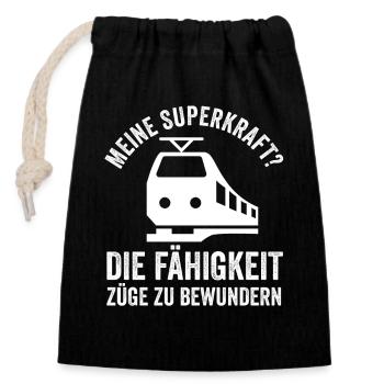 Model Railroad Model Train Train Railroad Railroad Railroad Railroad Model Train Model Train Model T - Closable cotton gift bag (14x20cm) - black - Front