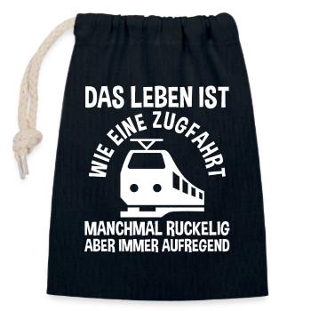 Model Railroad Model Train Train Railroad Railroad Railroad Railroad Model Train Model Train Model T - Closable cotton gift bag (14x20cm) - navy - Front