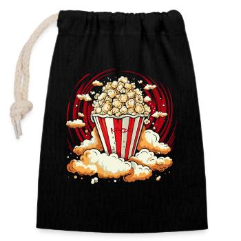 Knalliges Popcorn - Verschließbarer Geschenkbeutel aus Baumwolle (14x20cm) - Schwarz - Vorne