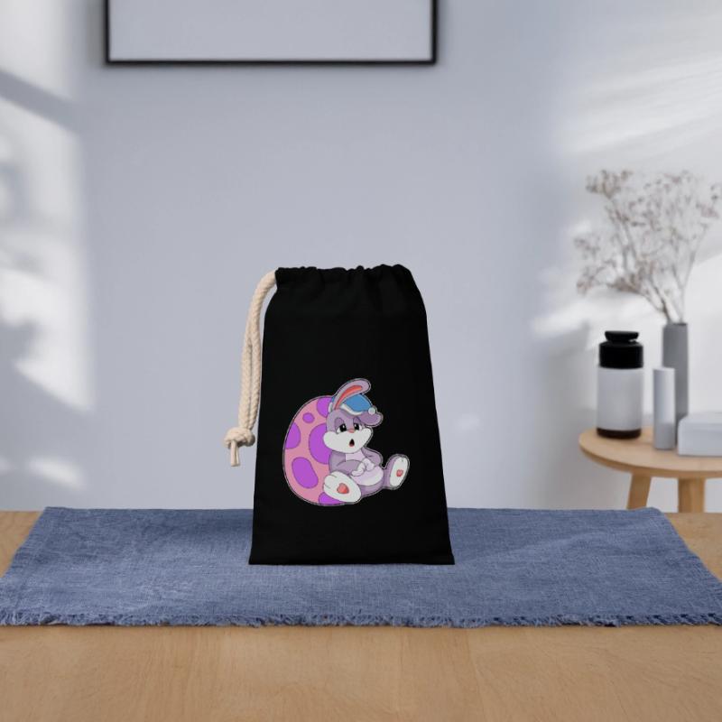 Bunny Easter Easter Egg Sleeping Closable cotton gift bag (14x20cm)