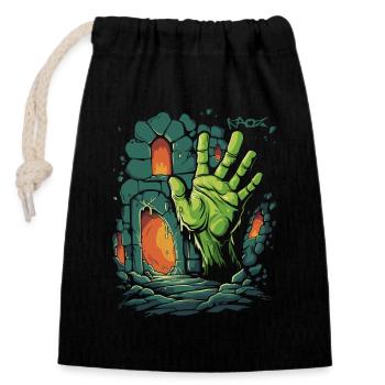 The Dungeon Zombie Hand - Closable cotton gift bag (14x20cm) - black - Front