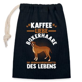 Dog Coffee German Boxer - Closable cotton gift bag (14x20cm) - navy - Front