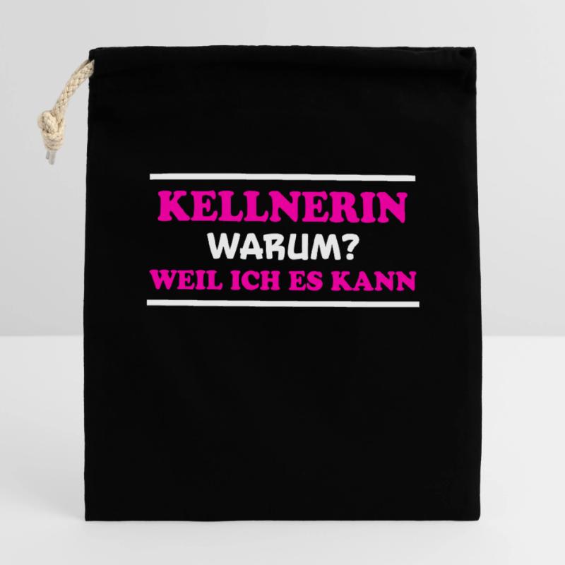 Kellnerin Spruch Kellner Beruf Kellnerin Geschenk Verschließbarer Geschenkbeutel aus Baumwolle (14x20cm)