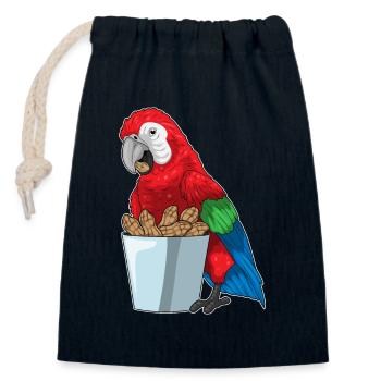 Papagei Erdnuss - Verschließbarer Geschenkbeutel aus Baumwolle (14x20cm) - Navy - Vorne