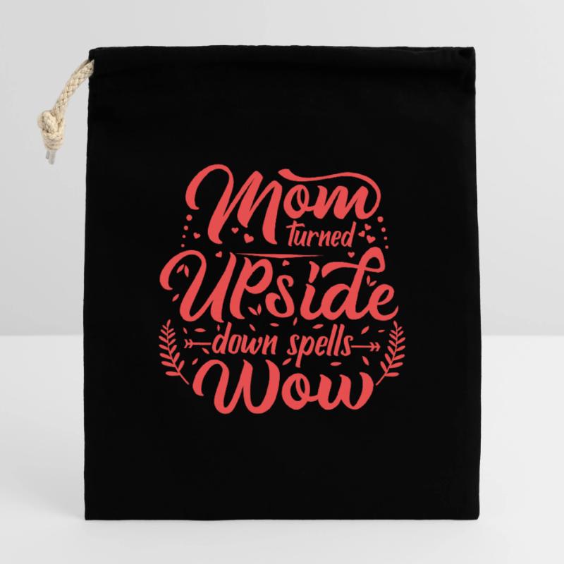 Muttertag Mutter Mama Wow Tochter Sohn Geschenk Verschließbarer Geschenkbeutel aus Baumwolle (14x20cm)