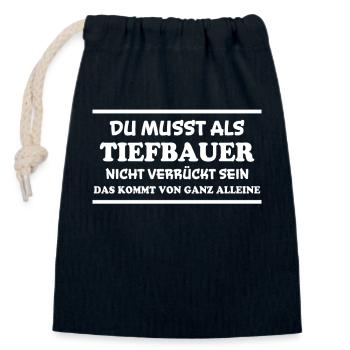 Tiefbauer Spruch Beruf Lustiges Tiefbauer Geschenk - Verschließbarer Geschenkbeutel aus Baumwolle (14x20cm) - Navy - Vorne