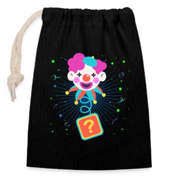 Clown Karneval Fasching Kostüm Umzug Feiern Narr - Verschließbarer Geschenkbeutel aus Baumwolle (14x20cm) - Schwarz - Vorne