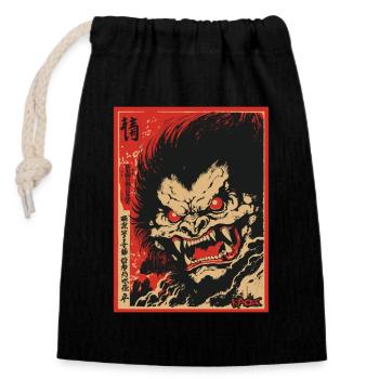 Parody Japanese Yokai Fantasy Movie - Closable cotton gift bag (14x20cm) - black - Front