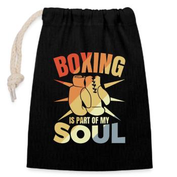 La boxe fait partie de mon âme - Sac cadeau en coton avec cordon (14 x 20 cm) - noir - Devant