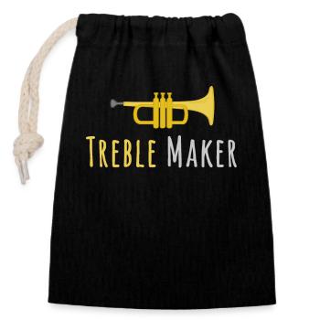 Treble Maker Trumpet mellophone player Music - Closable cotton gift bag (14x20cm) - black - Front