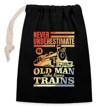 Railroad Grandfather - Closable cotton gift bag (14x20cm) - black - Front