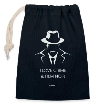 Love of Crime and Film Noir: A Detective - Closable cotton gift bag (14x20cm) - navy - Front
