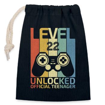 Level 22 Freigeschalteter offizieller Teenager - Verschließbarer Geschenkbeutel aus Baumwolle (14x20cm) - Navy - Vorne