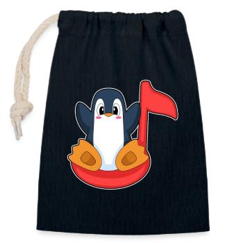 Pinguin Musiknote  - Verschließbarer Geschenkbeutel aus Baumwolle (14x20cm) - Navy - Vorne