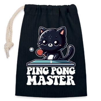 Ping Pong Master Katze Black Cat Dad Outfit - Closable cotton gift bag (14x20cm) - navy - Front