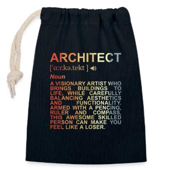 Architect Explanation of terms - Closable cotton gift bag (14x20cm) - navy - Front
