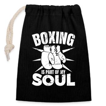 La boxe fait partie de mon âme - Sac cadeau en coton avec cordon (14 x 20 cm) - noir - Devant