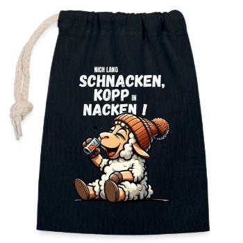 Hamburg Sheep Chat Drink Funny JGA Party - Closable cotton gift bag (14x20cm) - navy - Front
