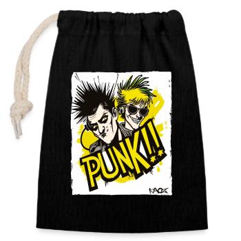 Cooles Cartoon über Punkmusik, Du Punk! - Verschließbarer Geschenkbeutel aus Baumwolle (14x20cm) - Schwarz - Vorne