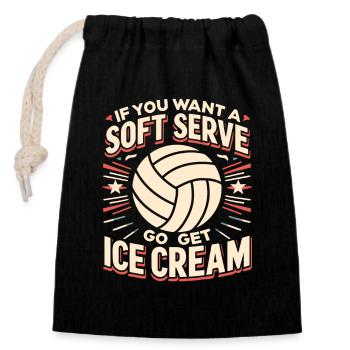 volley-ball, joueurs de volley-ball drôles, joueurs de volley-ball - Sac cadeau en coton avec cordon (14 x 20 cm) - noir - Devant
