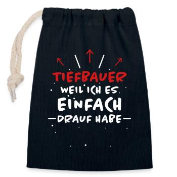 Tiefbauer Spruch Beruf Lustiges Tiefbauer Geschenk - Verschließbarer Geschenkbeutel aus Baumwolle (14x20cm) - Navy - Vorne