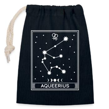 Aqueerius Lesbisch - Verschließbarer Geschenkbeutel aus Baumwolle (14x20cm) - Navy - Vorne