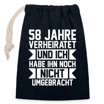 Ehe Engelshochzeit 58 Jahre Verheiratet Hochzeitst - Verschließbarer Geschenkbeutel aus Baumwolle (14x20cm) - Navy - Vorne