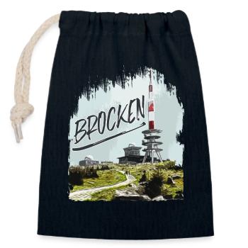 Brocken transmitter and second-hand shop - Closable cotton gift bag (14x20cm) - navy - Front