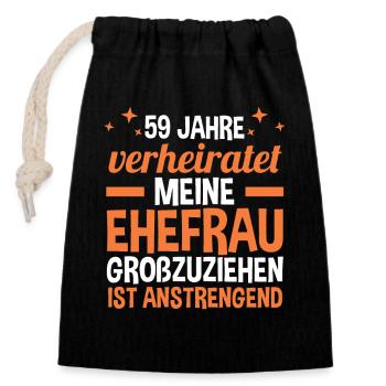 Mariage Mariage de marée 59 ans de mariage - Sac cadeau en coton avec cordon (14 x 20 cm) - noir - Devant