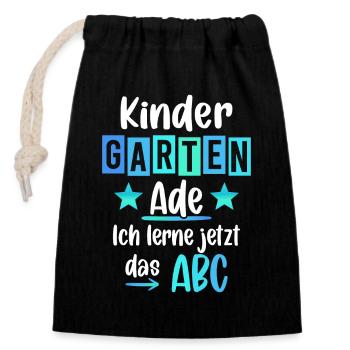 Kindergarten Geschafft 2026 Kita Abgänger 2026 - Verschließbarer Geschenkbeutel aus Baumwolle (14x20cm) - Schwarz - Vorne