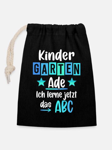 Kindergarten Geschafft 2026 Kita Abgänger 2026 - Verschließbarer Geschenkbeutel aus Baumwolle (14x20cm) - Schwarz