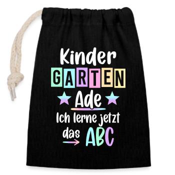 Kindergarten Geschafft 2026 Kita Abgänger 2026 - Verschließbarer Geschenkbeutel aus Baumwolle (14x20cm) - Schwarz - Vorne