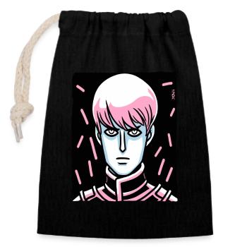 Anime Cartoon Soldier: Ruler - Closable cotton gift bag (14x20cm) - black - Front
