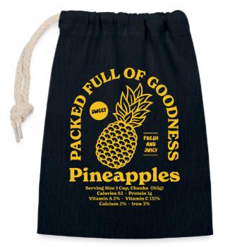Pineapples Nutritional - Closable cotton gift bag (14x20cm) - navy - Front
