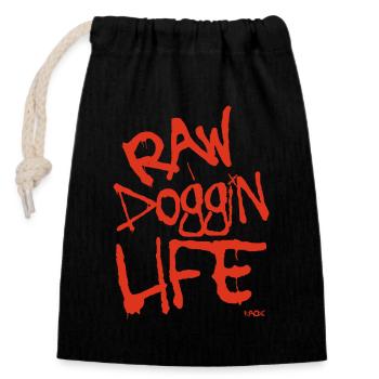 to accept life - Closable cotton gift bag (14x20cm) - black - Front