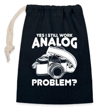 Photography Joke - Closable cotton gift bag (14x20cm) - navy - Front