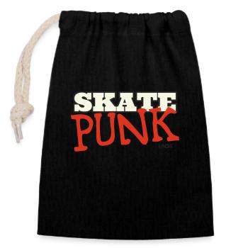 Skate Punk - Verschließbarer Geschenkbeutel aus Baumwolle (14x20cm) - Schwarz - Vorne