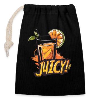 Juice is juicy - Closable cotton gift bag (14x20cm) - black - Front