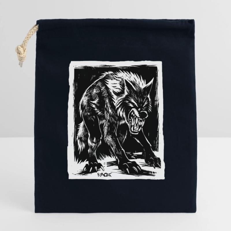 Böser Horror-Werwolf oder Wolf Verschließbarer Geschenkbeutel aus Baumwolle (14x20cm)