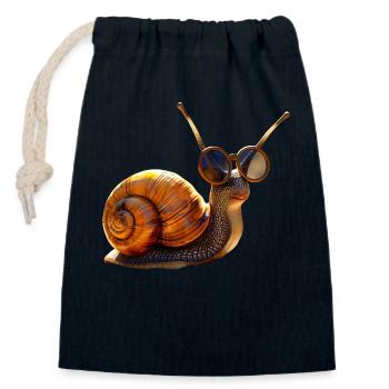 Snail Vineyard Snail Shell Snails - Closable cotton gift bag (14x20cm) - navy - Front