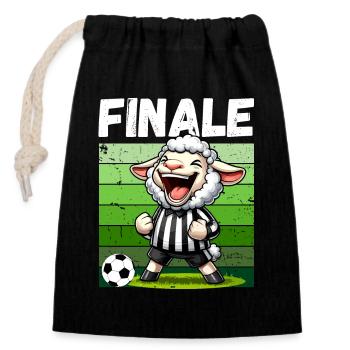 Fußball Finale Fußballfan Fußballspieler Lustig - Verschließbarer Geschenkbeutel aus Baumwolle (14x20cm) - Schwarz - Vorne