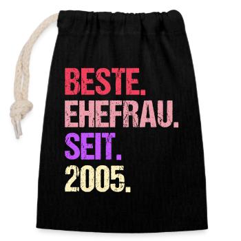 Meilleure épouse de la Saint-Valentin depuis 2005 - Sac cadeau en coton avec cordon (14 x 20 cm) - noir - Devant