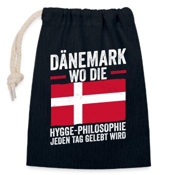Danois Danemark - Sac cadeau en coton avec cordon (14 x 20 cm) - bleu marine - Devant