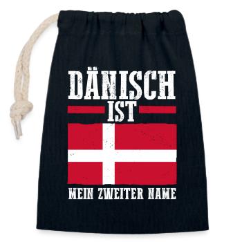 Danois Danemark - Sac cadeau en coton avec cordon (14 x 20 cm) - bleu marine - Devant