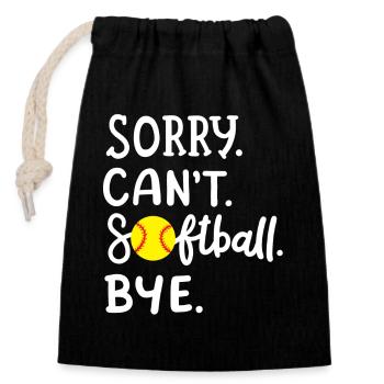Softball Softball-Spieler - Verschließbarer Geschenkbeutel aus Baumwolle (14x20cm) - Schwarz - Vorne