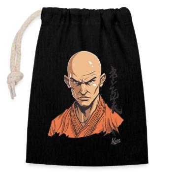 False Shaolin Monk: Martial Arts Parody - Closable cotton gift bag (14x20cm) - black - Front