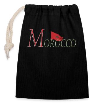 Moroccan Flag Show Your Colors with Pride - Closable cotton gift bag (14x20cm) - black - Front