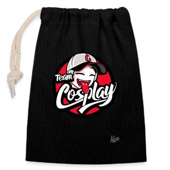 Jolie fille en casquette de baseball : Cosplay d’équipe - Sac cadeau en coton avec cordon (14 x 20 cm) - noir - Devant